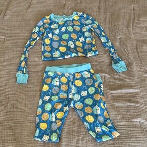 Little Sleepies Blue Cookie and Milk Pajama Set